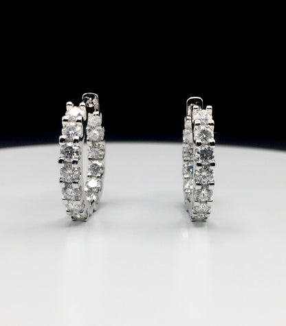 Double Layer Moissanite Hoop Earrings (20mm)