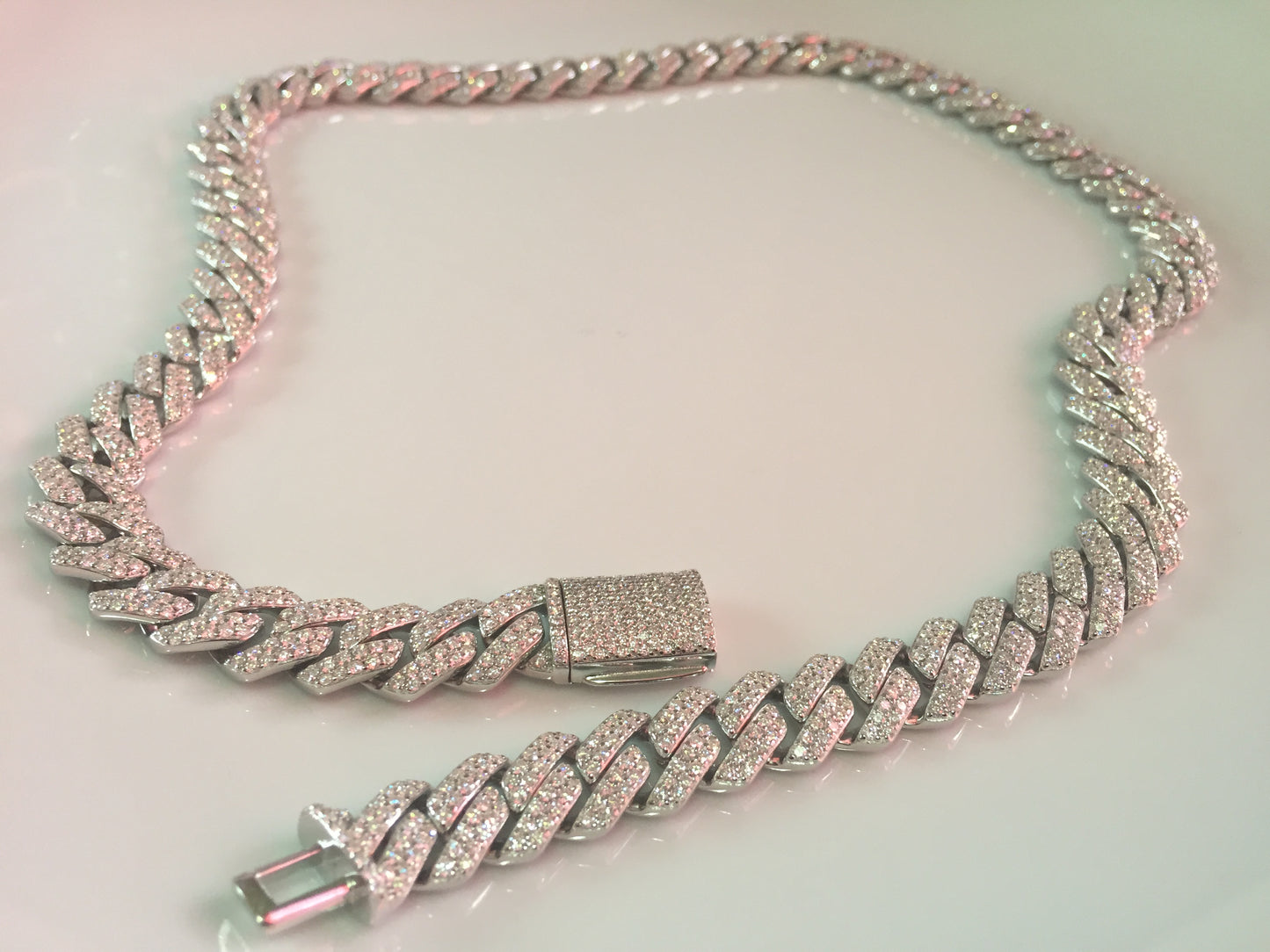 12mm Moissanite Prong Cuban Chain