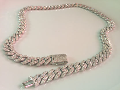 12mm Moissanite Prong Cuban Chain