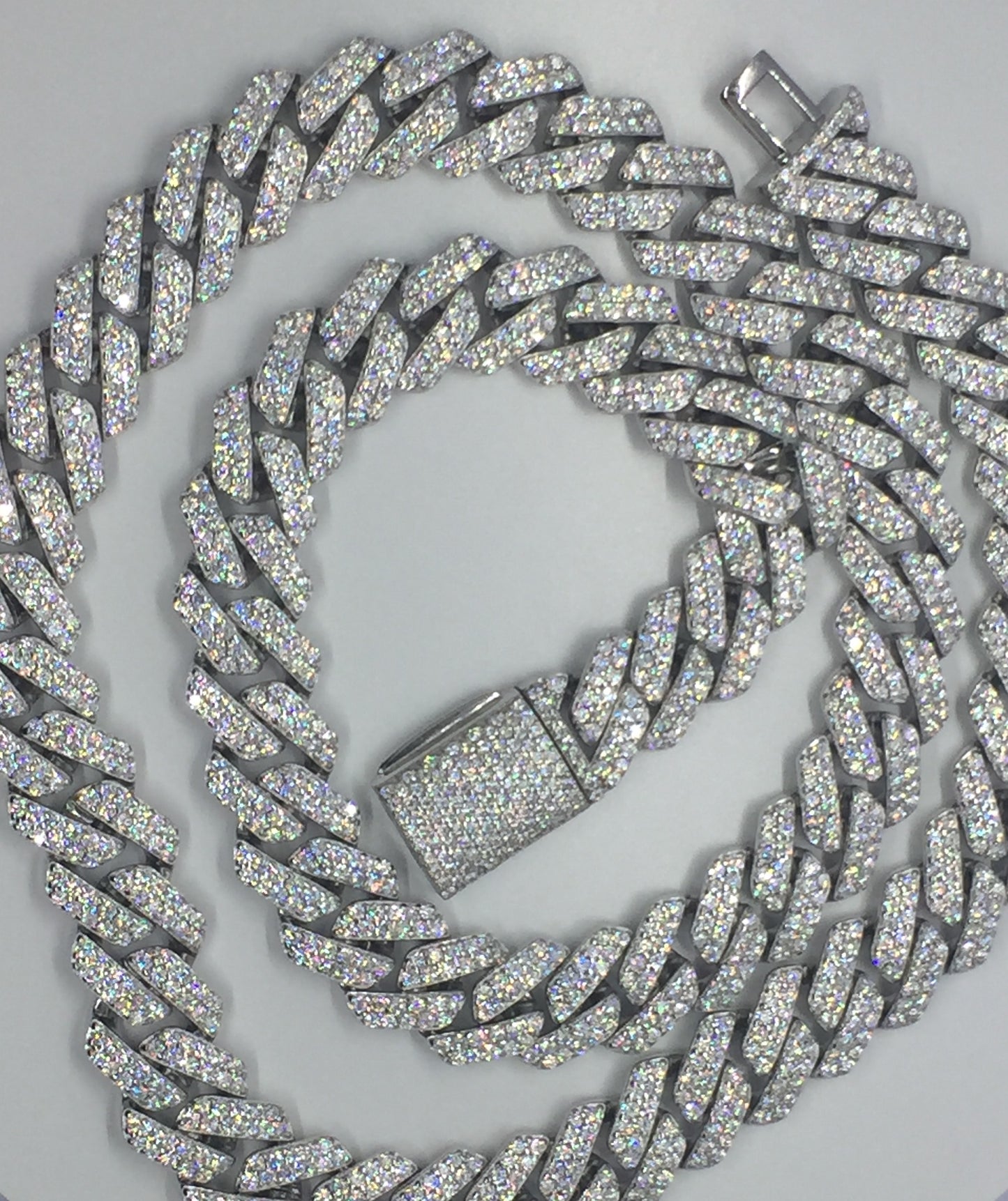 12mm Moissanite Prong Cuban Chain