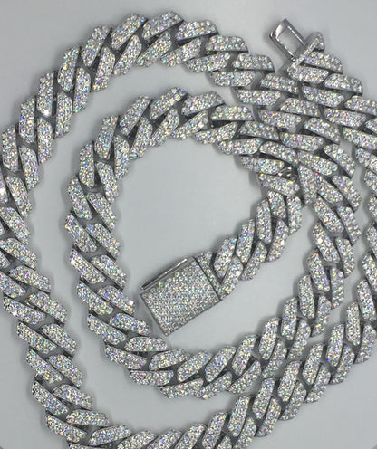 12mm Moissanite Prong Cuban Chain