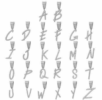 Custom Moissanite Letter/Number Pendant - Small BRUSH FONT