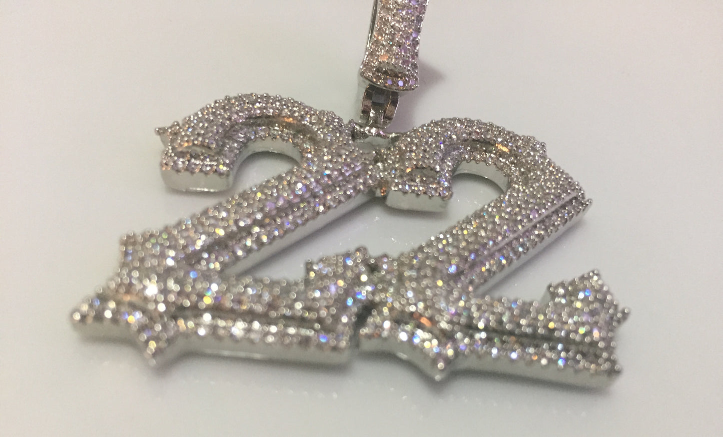 Custom Moissanite Letter/Number Pendant (Gothic Script Style - Medium size)