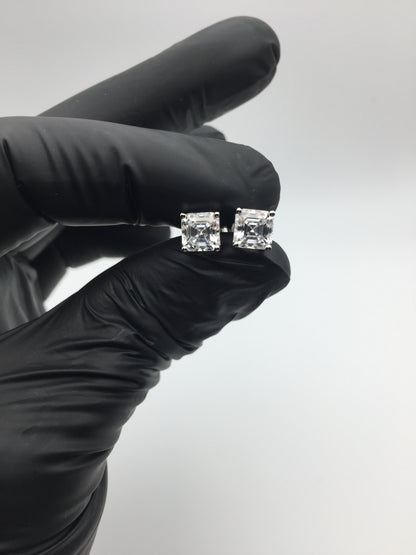 Asscher Cut Moissanite Stud Earrings (1 Carat)
