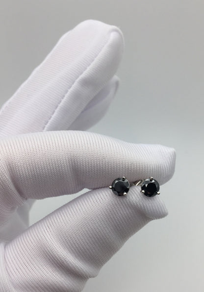 5mm Black Moissanite Stud Earrings (0.5ct)