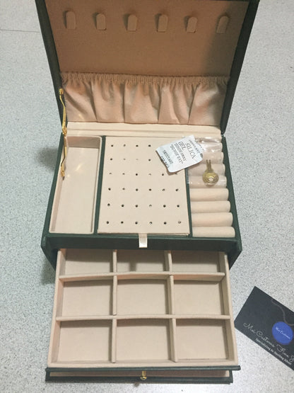 3-Layer Travel Jewelry Case with Lock