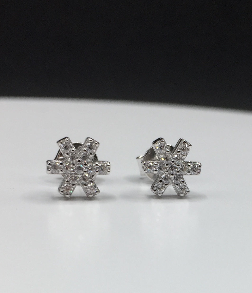 “Icy Snow” Snowflake Moissanite Stud Earrings
