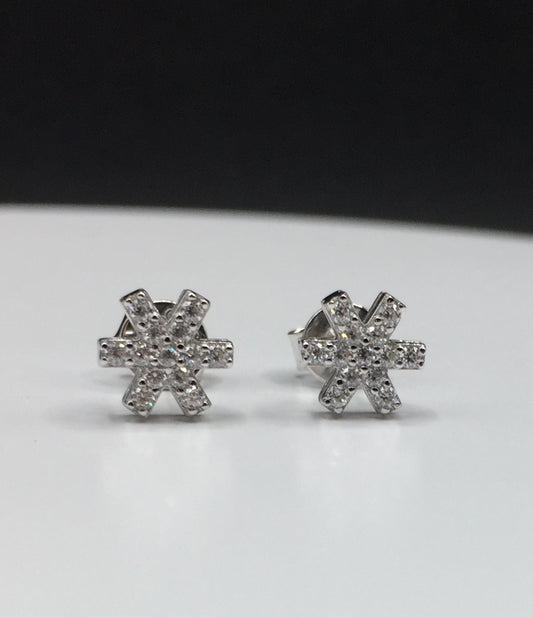 “Icy Snow” Snowflake Moissanite Stud Earrings