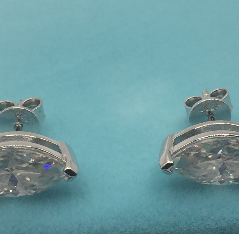 Marquise Cut Moissanite Stud Earrings (2 Carat)