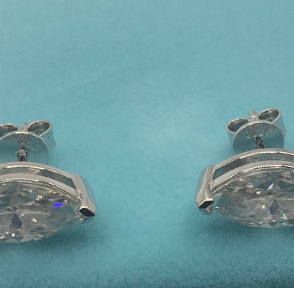 Marquise Cut Moissanite Stud Earrings (2 Carat)