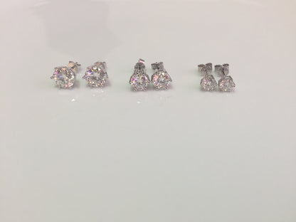 Moissanite Studs: 0.5 - 2 Cts. (Pushback, 6 Prong)