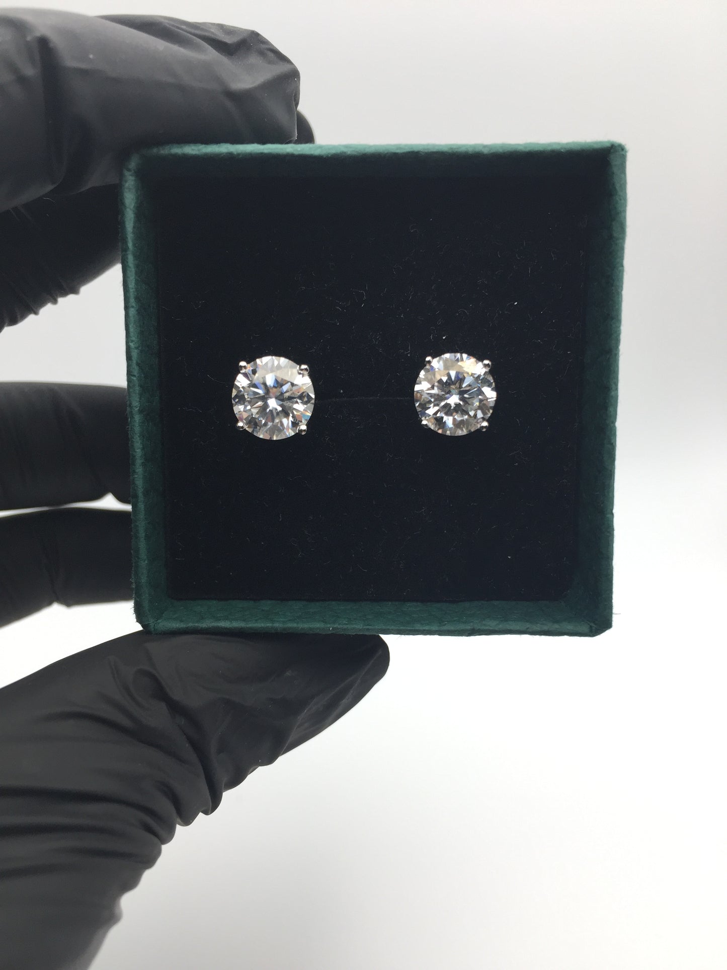 2 Carat Moissanite Stud Earrings (Pushback, 4 prong)