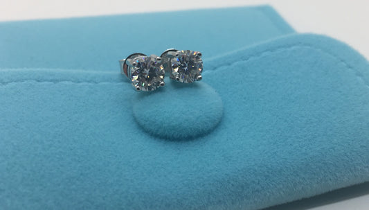 0.5 Carat Moissanite Stud Earrings (4 prong, pushback)