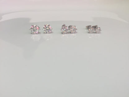 Moissanite Studs: 0.5 - 2 Cts. (Pushback, 6 Prong)