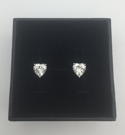 Heart Cut Moissanite Stud Earrings (1 Carat)
