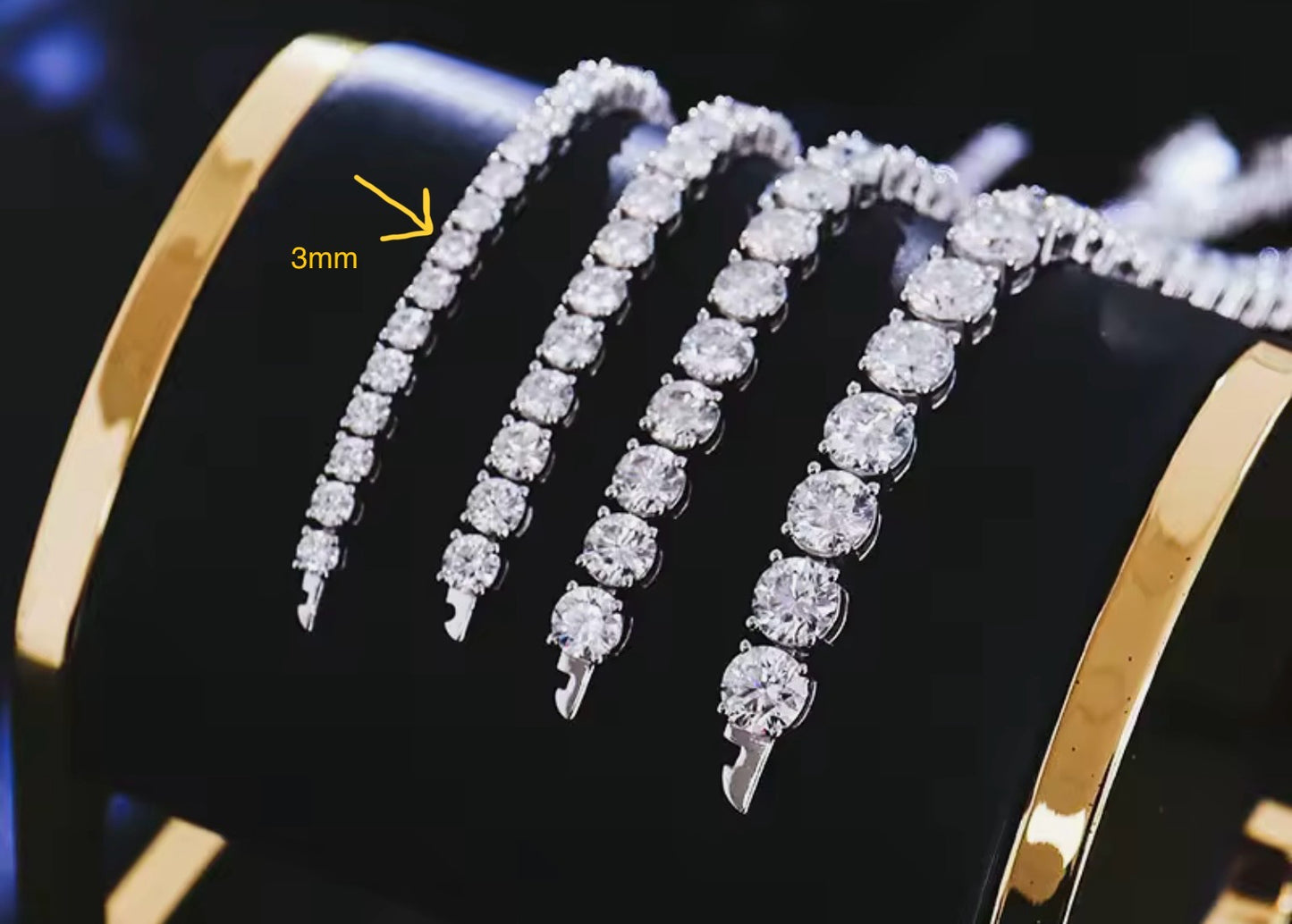 3mm Moissanite Tennis Bracelet: Click-Lock