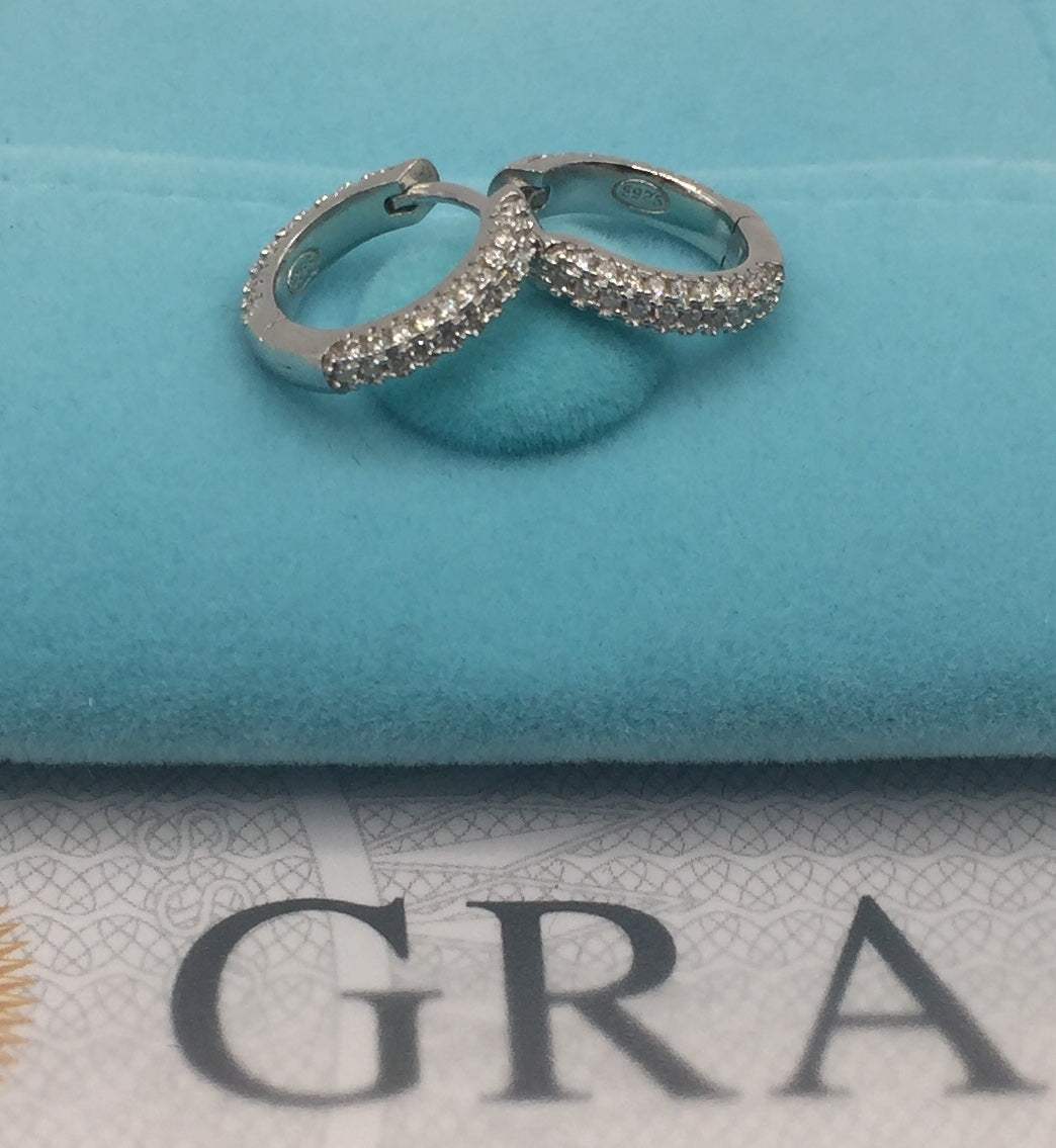 13mm Moissanite Huggie Hoop Earrings