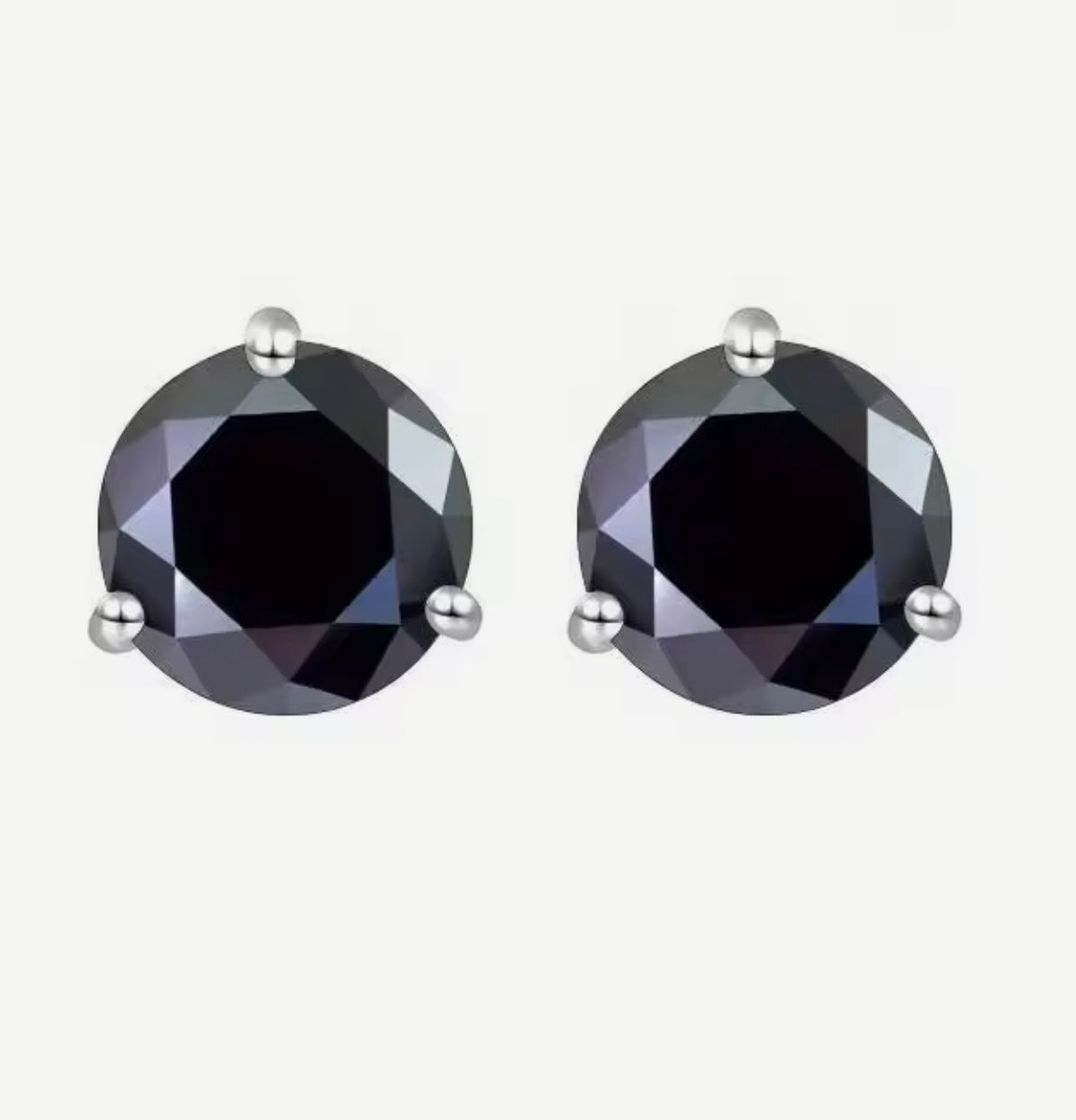 5mm Black Moissanite Stud Earrings (0.5ct)