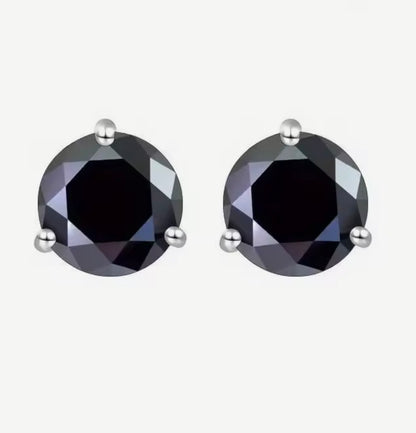 5mm Black Moissanite Stud Earrings (0.5ct)