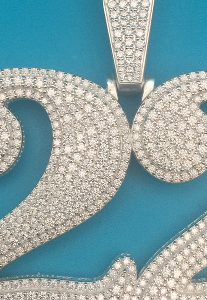 LARGE Custom Moissanite Number Pendant