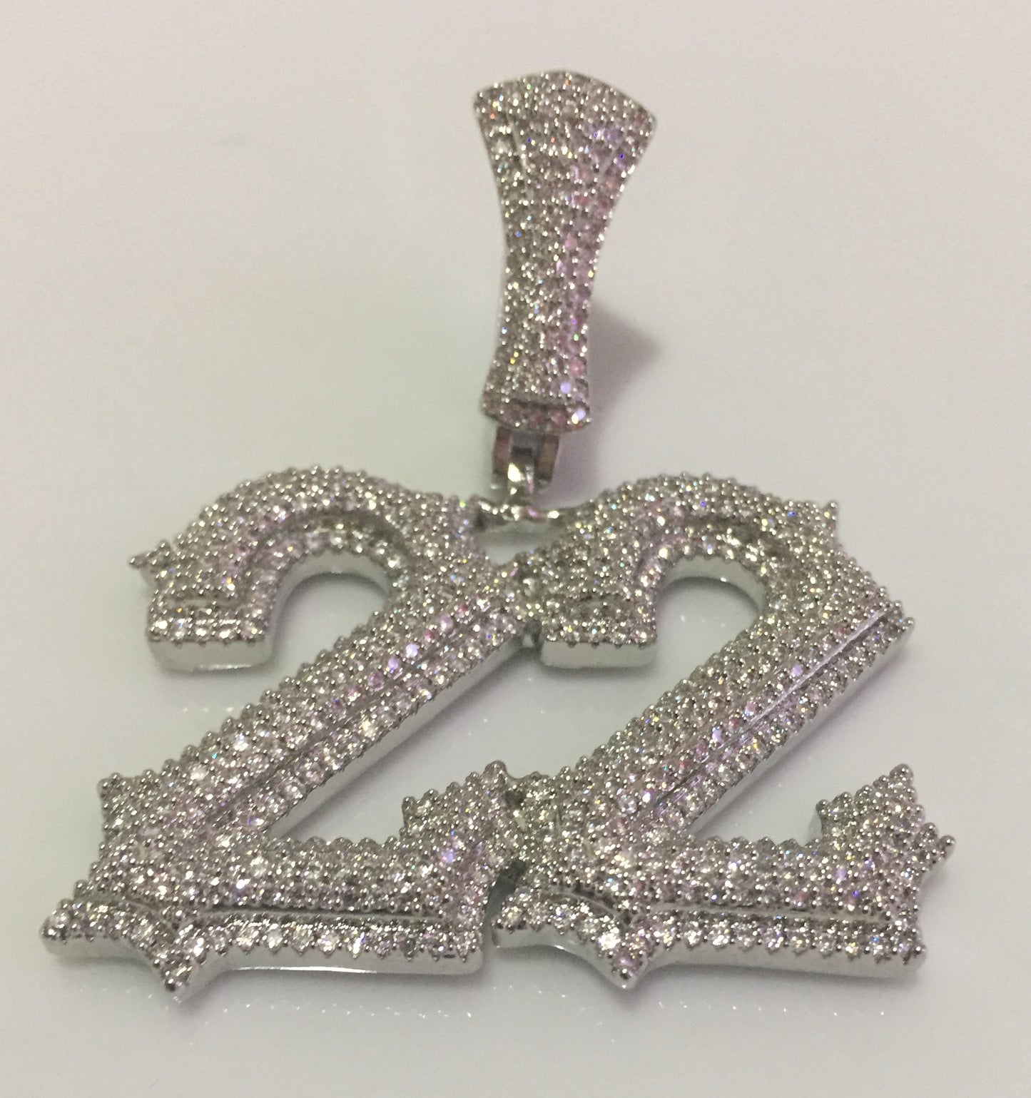 Custom Moissanite Letter/Number Pendant (Gothic Script Style - Medium size)