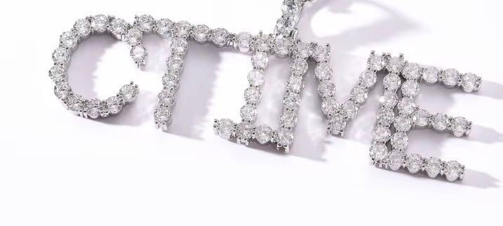 Custom 50 POINTER Moissanite Letter/Name Pendant