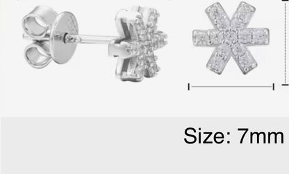 “Icy Snow” Snowflake Moissanite Stud Earrings
