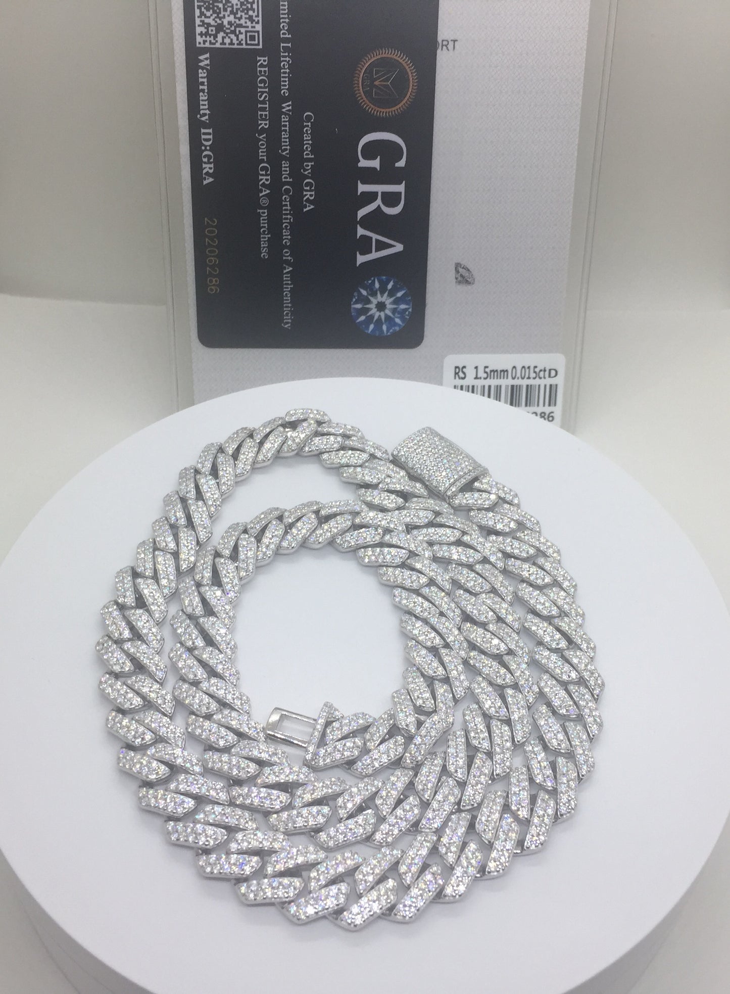 12mm Moissanite Prong Cuban Chain