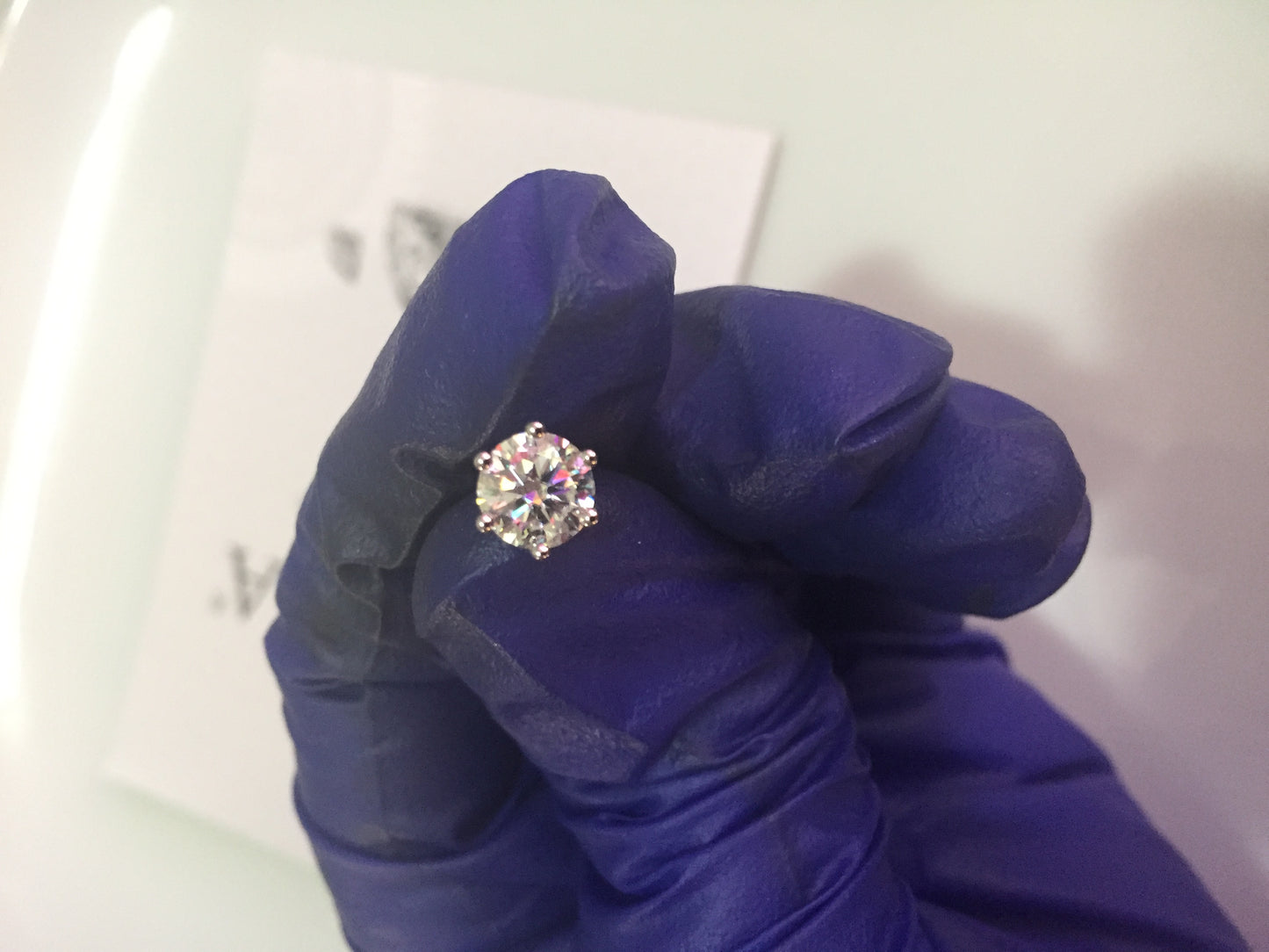 1 Carat Moissanite Stud Earring (One Single Earring)
