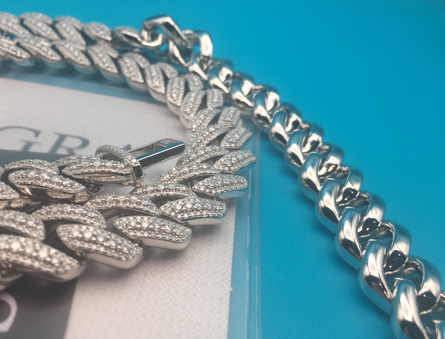 15mm Moissanite 3D Prong Cuban Chain