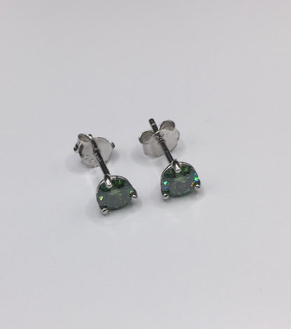5mm Bluish-Green Moissanite Stud Earrings (0.5ct)