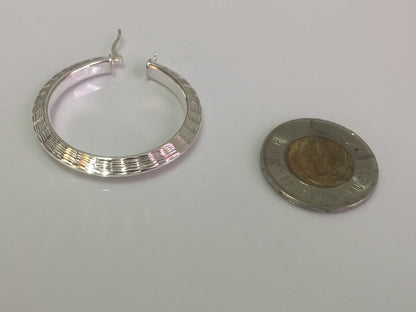 Large Diamond Cut Hoop Earrings