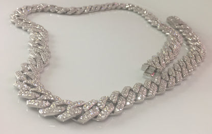 12mm Moissanite Prong Cuban Chain