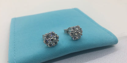Flower Cluster Moissanite Stud Earrings - 9mm *World Series Edition*