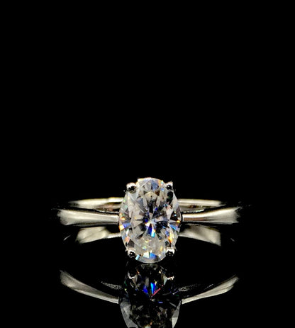 Oval Cut Solitaire 1ct Moissanite Ring