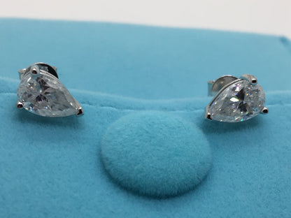 Pear Cut Moissanite Stud Earrings (1 Carat)