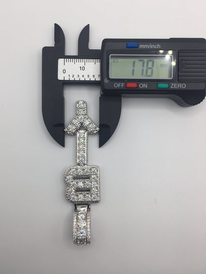 Custom Vertical Moissanite Letter Pendant