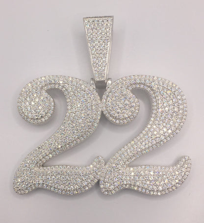 LARGE Custom Moissanite Number Pendant