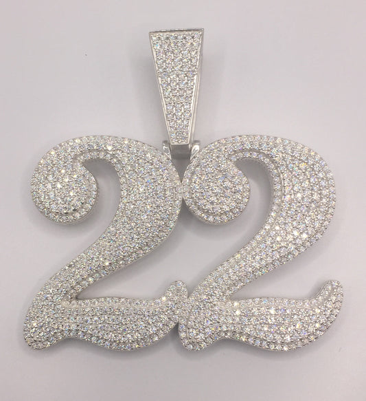 LARGE Custom Moissanite Number Pendant