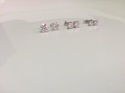 Moissanite Studs: 0.5 - 2 Cts. (Pushback, 6 Prong)