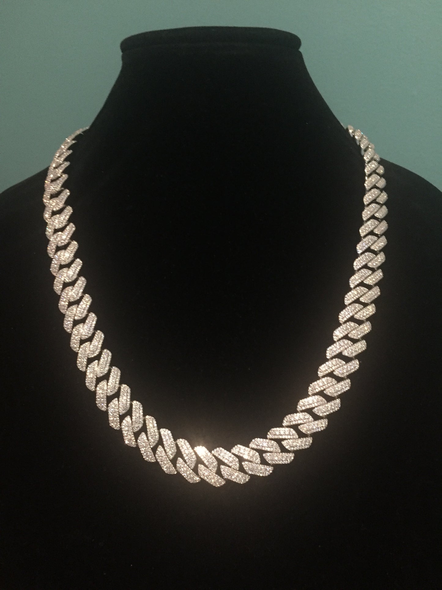 15mm Moissanite 3D Prong Cuban Chain