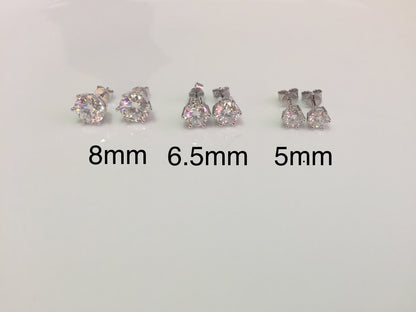 Moissanite Studs: 0.5 - 2 Cts. (Pushback, 6 Prong)