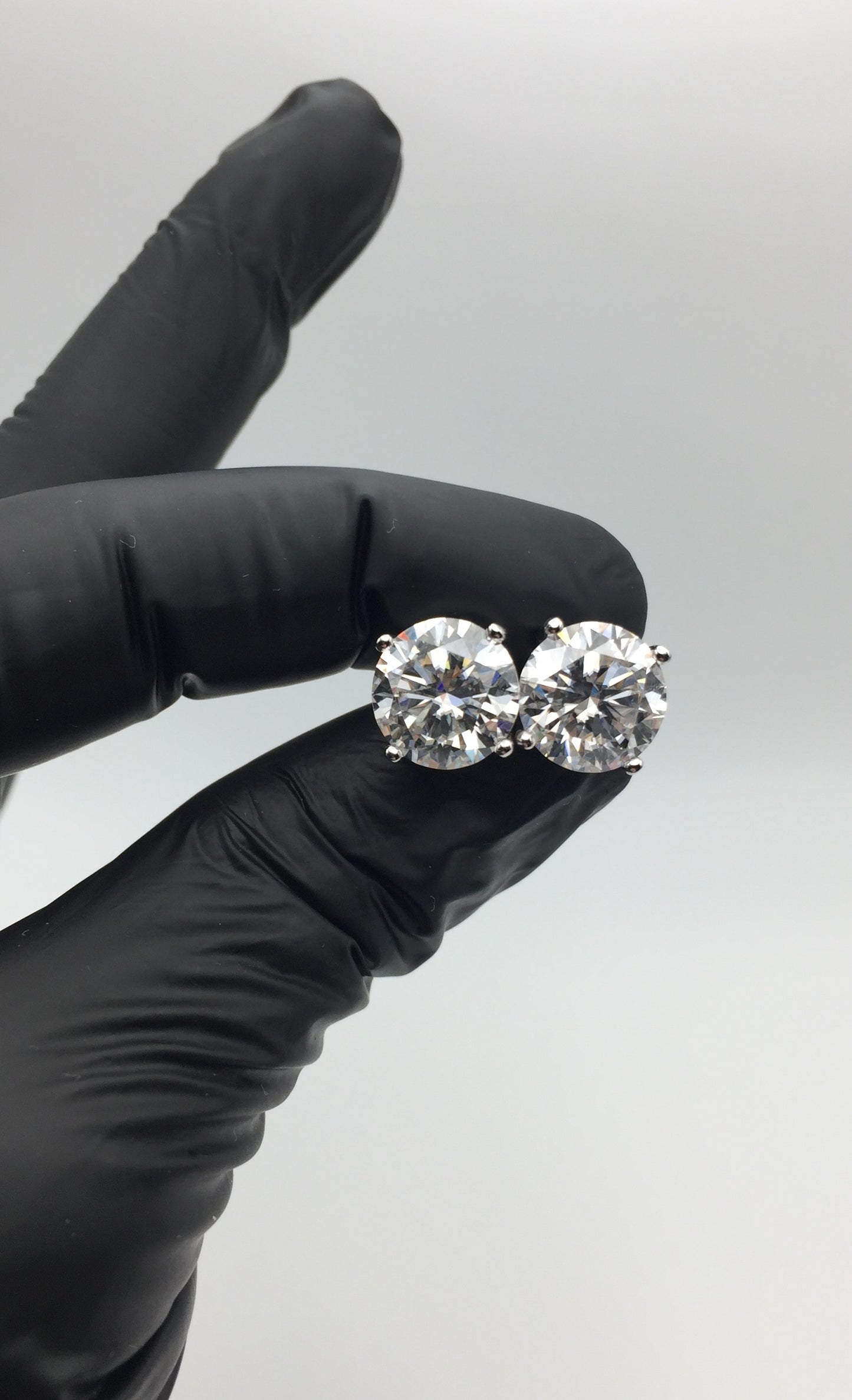 5 Carat VERY BIG Moissanite Stud Earrings (Screwback, 4 prong)