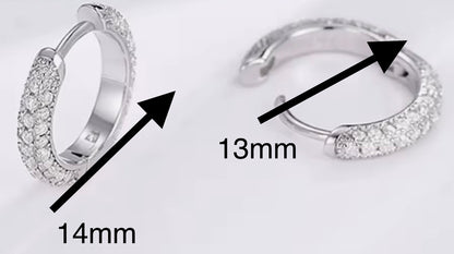 13mm Moissanite Huggie Hoop Earrings