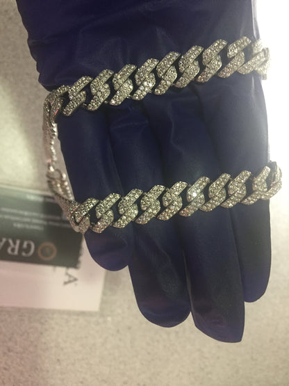 12mm Moissanite Prong Cuban Chain