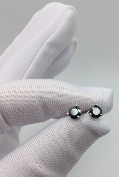 5mm Black Moissanite Stud Earrings (0.5ct)