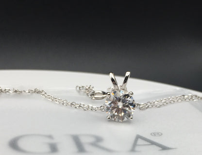 2ct Moissanite Round Brilliant Cut Necklace + Earrings Set