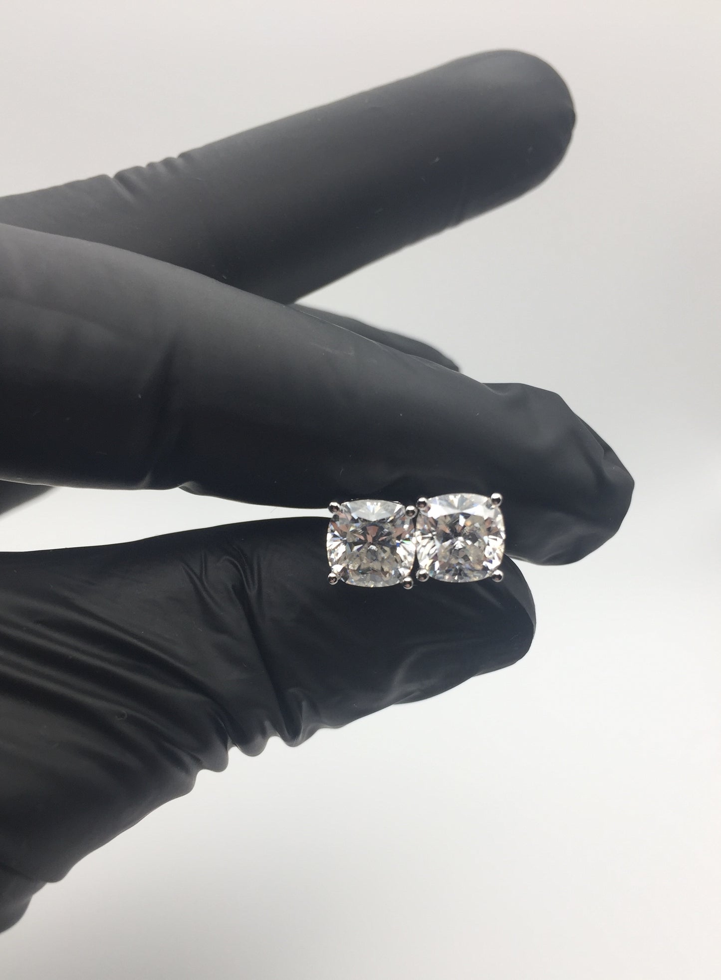Cushion Cut Moissanite Stud Earrings (2 Carat)