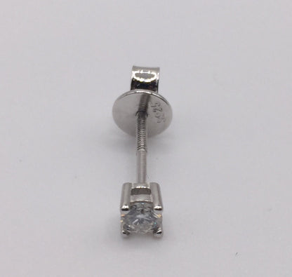 3mm Moissanite Stud Earrings (0.1ct) - Screwback
