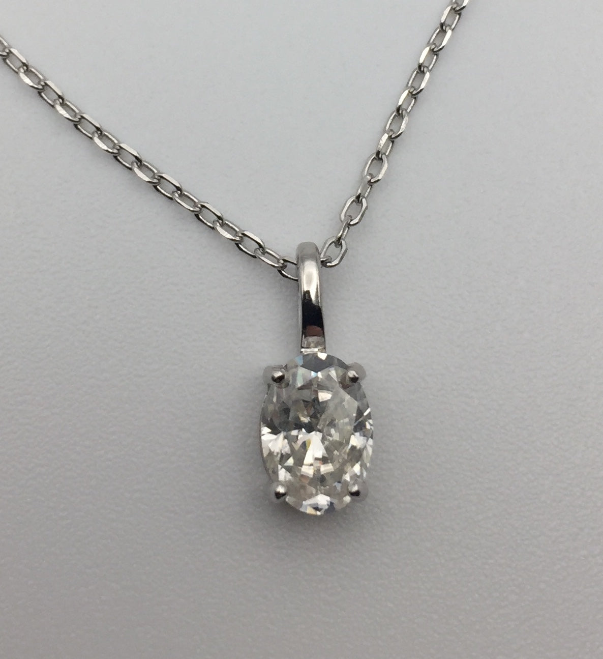 1ct Moissanite Oval Cut Necklace+Earrings Set